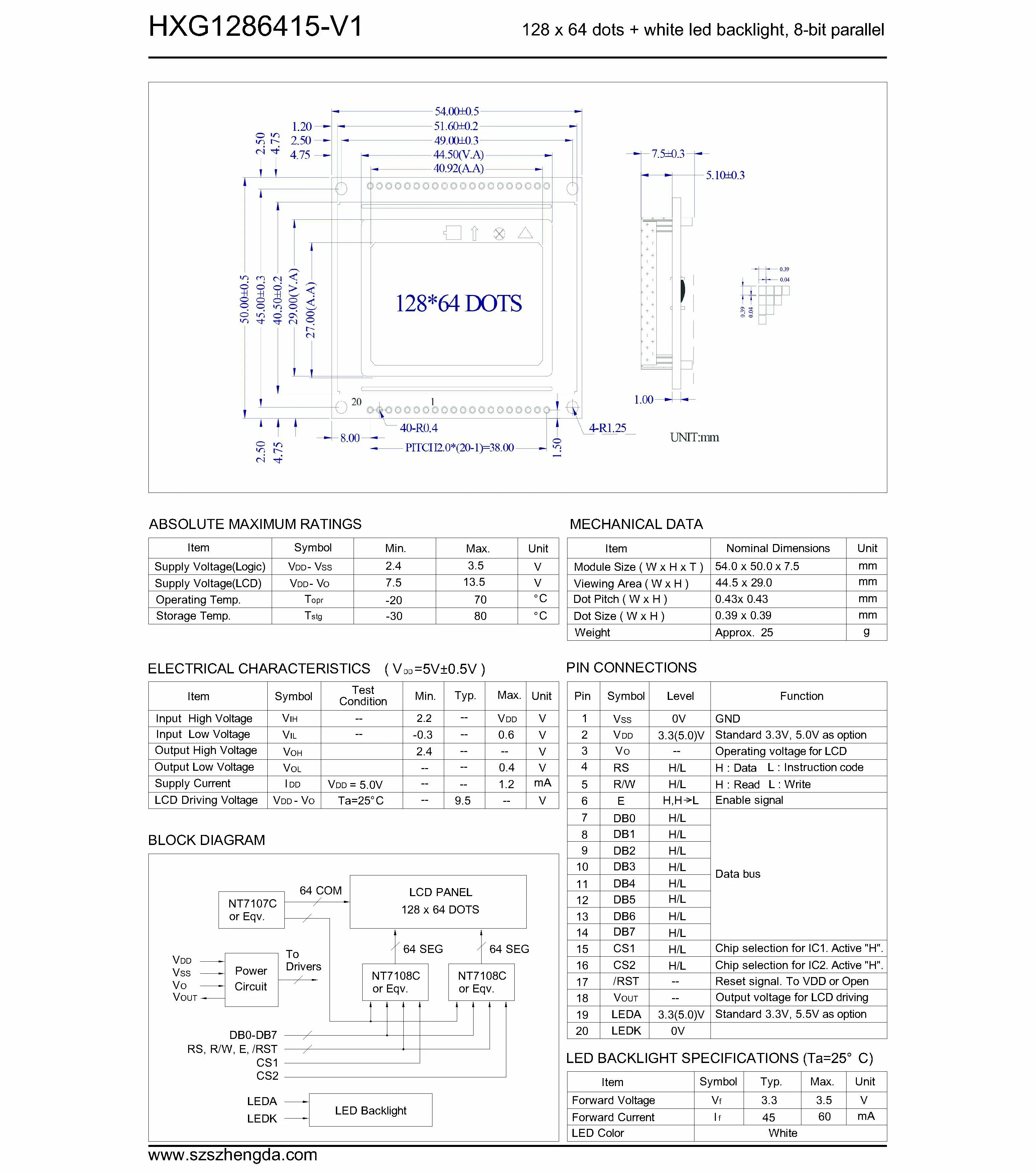128 x 64 dot matrix 1.93 Inch 12864 lcd 128 x 64 dot matrix lcd module 3.3V/5.0V ks0108 128x64 graphic lcd