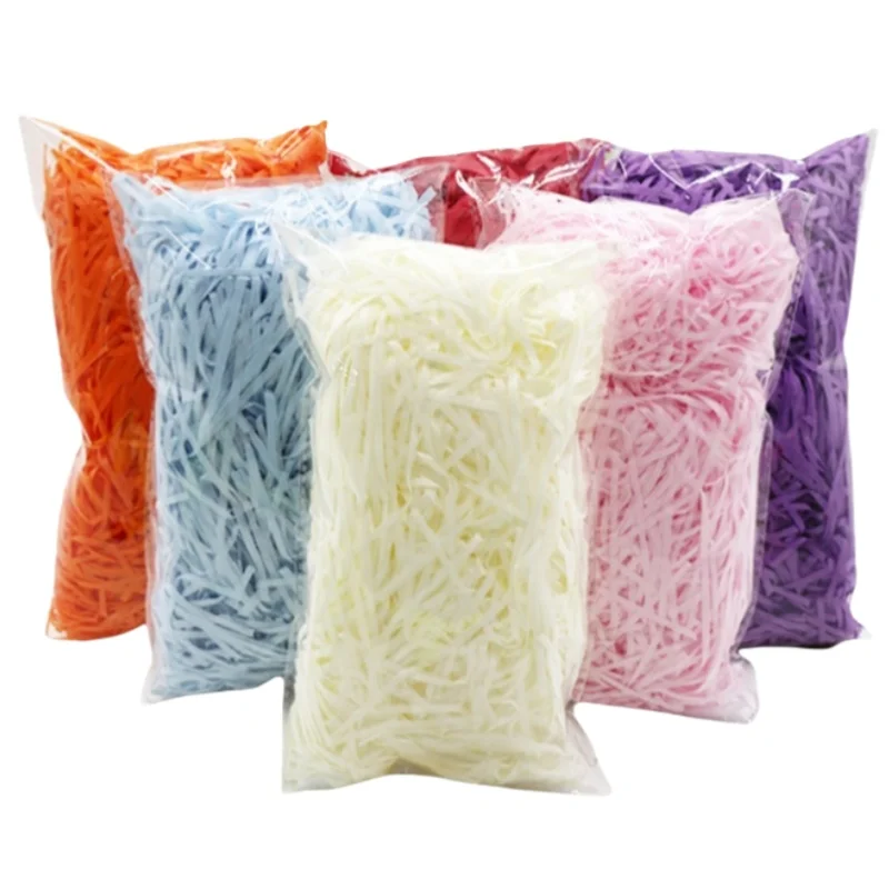 Ready To Ship 50g/bag Colorful Shredded Crinkle Paper Raffia Candy Boxes DIY Gift Box Filling Material