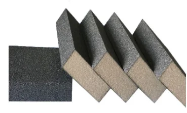 Aluminum Oxide sanding sponge block flexible dual angled abrasive tool for polishing