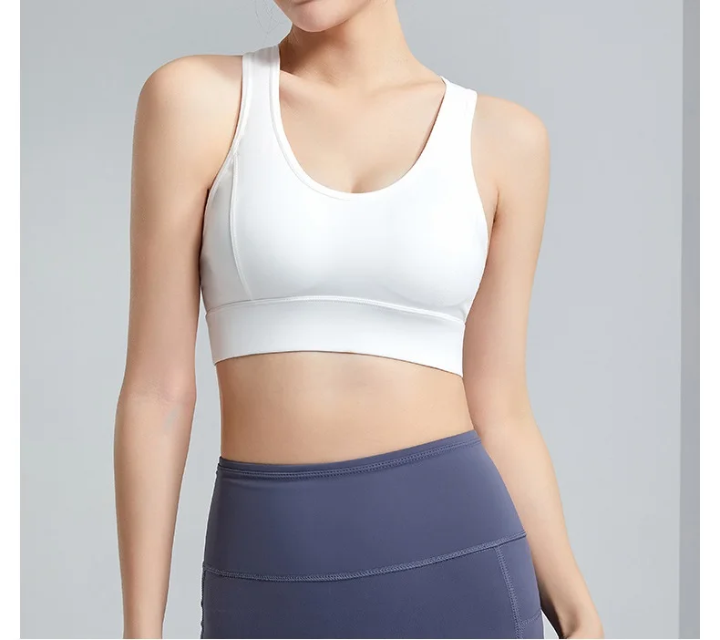 Plus Size Women Sports Underwear Jogging Shockproof Push-up Yoga Beauty Vest Steel Less Ring Bra