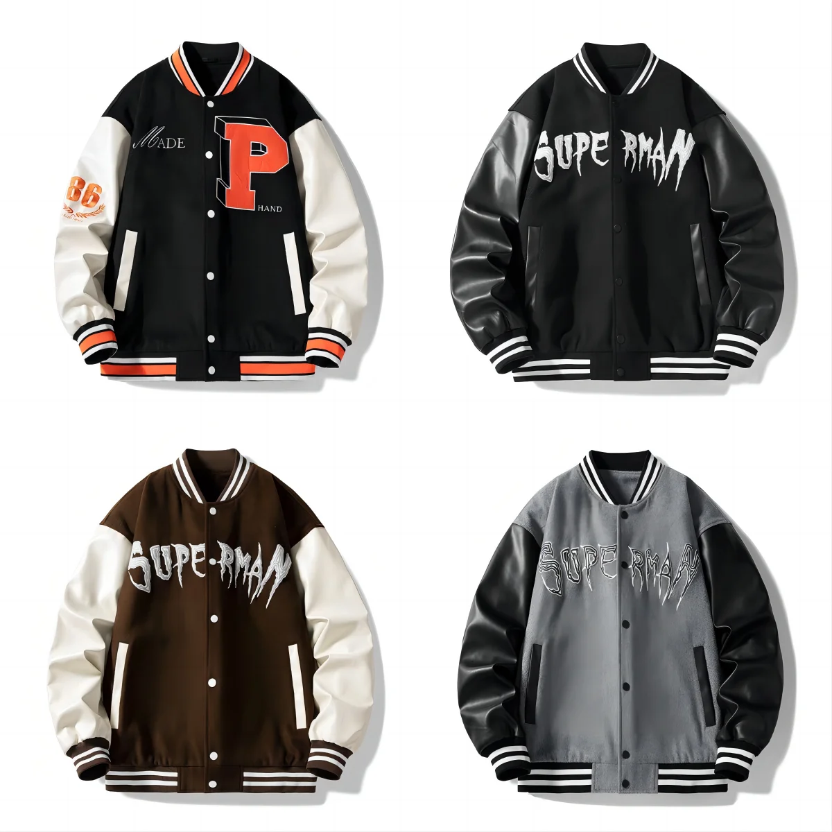 2024 Spring Hot Selling New Baseball Jacket Sportswear Trendy Letter Print  Couples Casual Jacket For Men