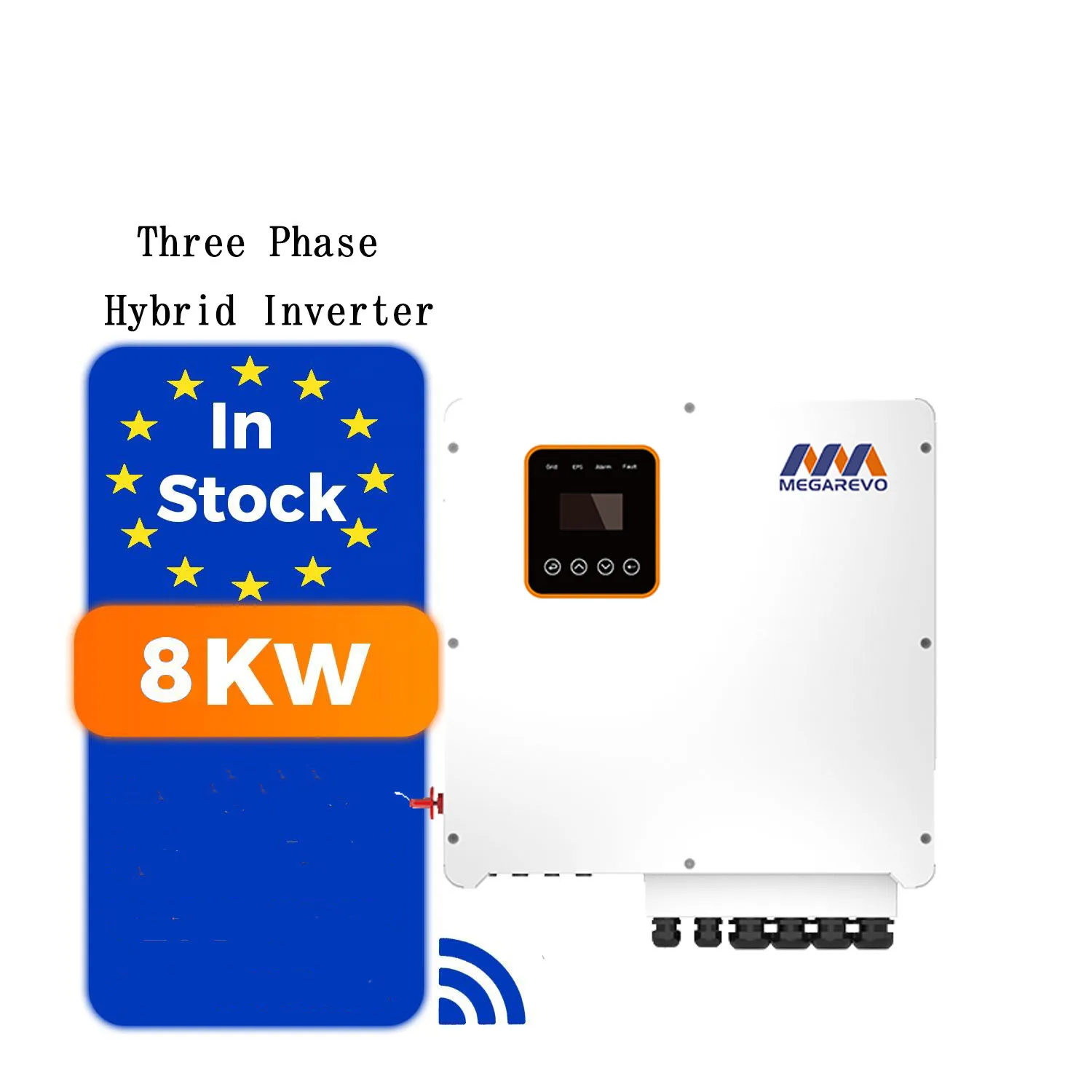 Megarevo EU Warehouse Electricity 5 8 10 12KW Single Three Phase Megarevo Hybrid Inverter For System