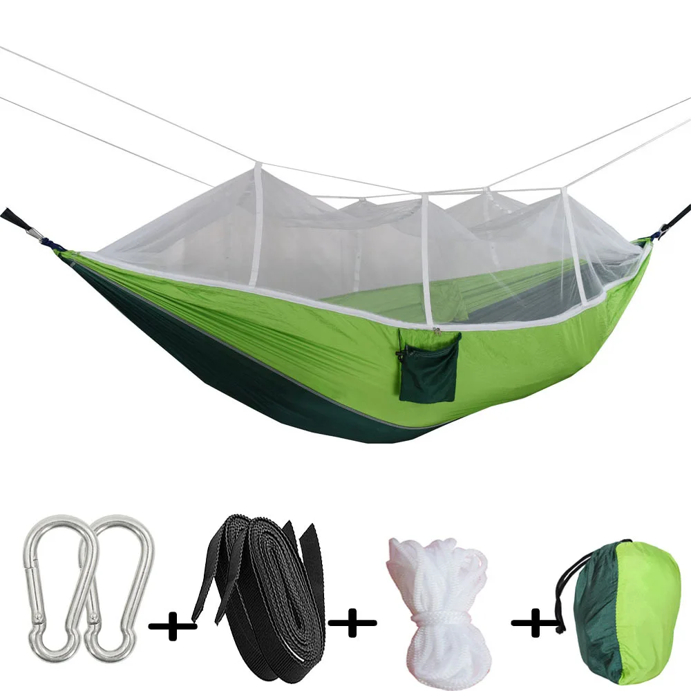 Ultra lightweight foldable parachute  gardening nylon camping hammock  tent with mosquito net  hiking trip