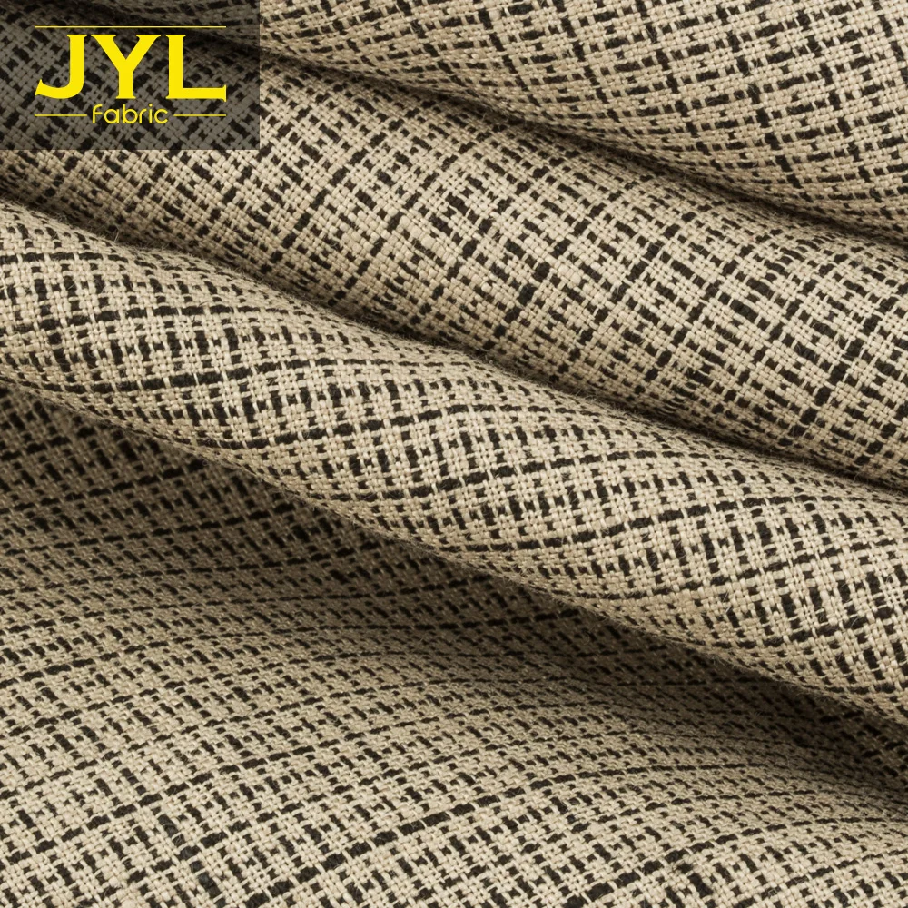 
JYL 100% linen fabric spring shirts clothing plaid linen fabric ST1814# 