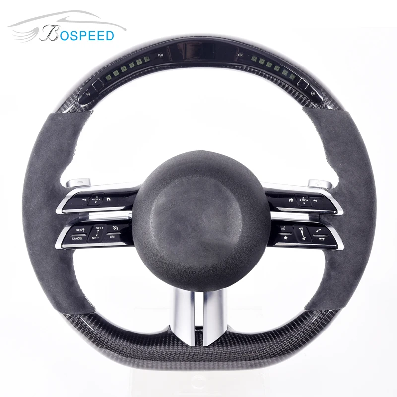 100% натуральное карбоновое волокно рулевое колесо со светодиодным дисплеем рулевое колесо из углеродного волокна для Benz AMG (1600223380682)
