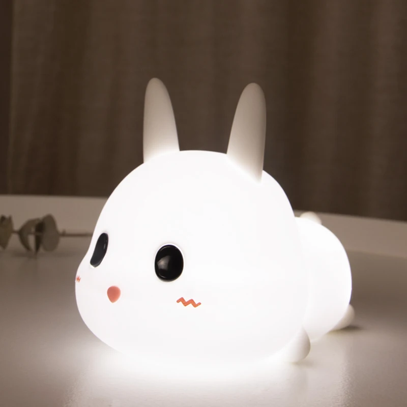 Factory Supply Unique Led Gift Items Electronic Gadgets Cute Animal Cartoon Rabbit Touch Night Light