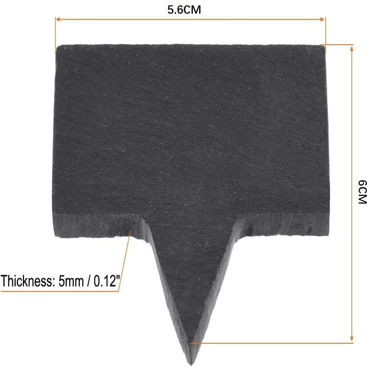 Custom Wholesale Natural Blank Black Slate Plant Label Tag Slate Plant Labels for Outdoor Garden Waterproof T Tag Plant Markers