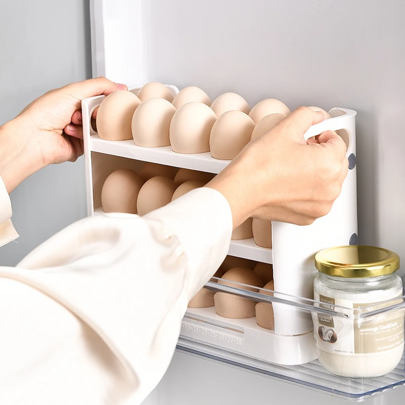Refrigerator Side Door Egg Organizer Reversible Egg Tray Home Fridge Storage Shelf Eco-friendly