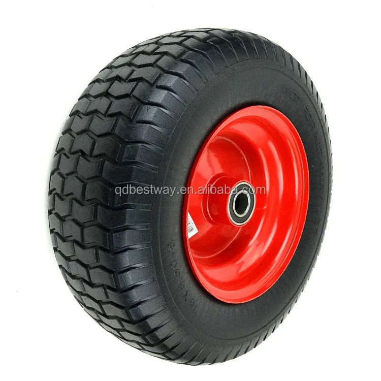 16x6.50-8 Solid PU foam tire wheel, Puncture proof tyre, wheelbarrow wheel