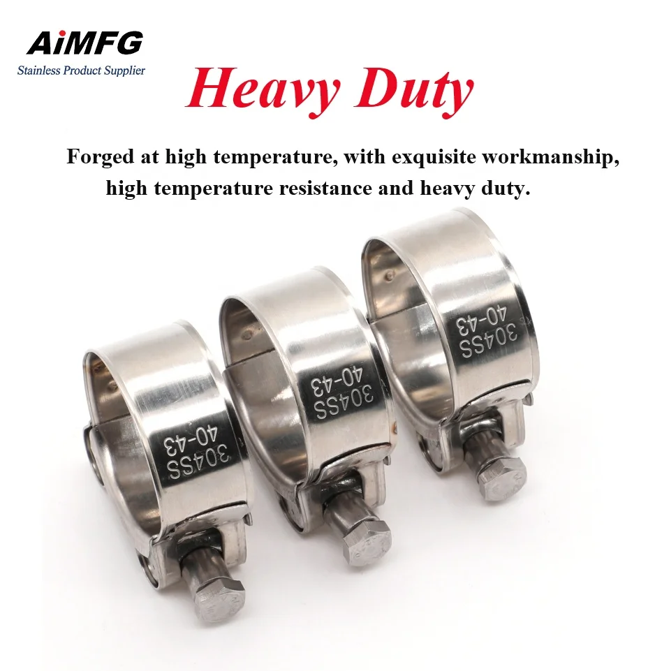 Double Bolt Hose Clamp Automotive Stainless Steel Hose Clip Pipe Heavy Duty T Bolt Clamp abrazaderas de acero inoxidable