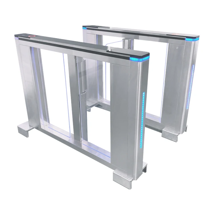 Security Protection High Speed Pedestrian Swing Barrier Gate Acrylic Arm With RFID Card Access Control System LED light