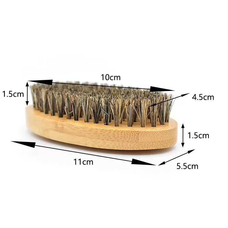 Wholesale custom men shave brush bamboo beard brush oval boar bristle brush for travel