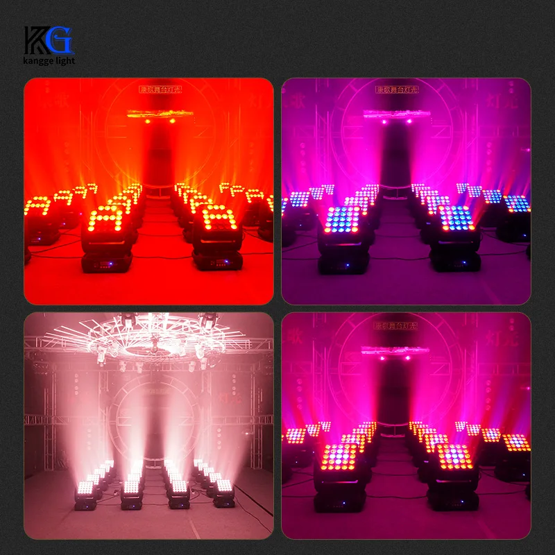 Stage Matrix Moving Head Light 12w*25pcs RBG Moving Head 4 in 1 Led Moving Head Wash Beam For Stage DJ Party Lights