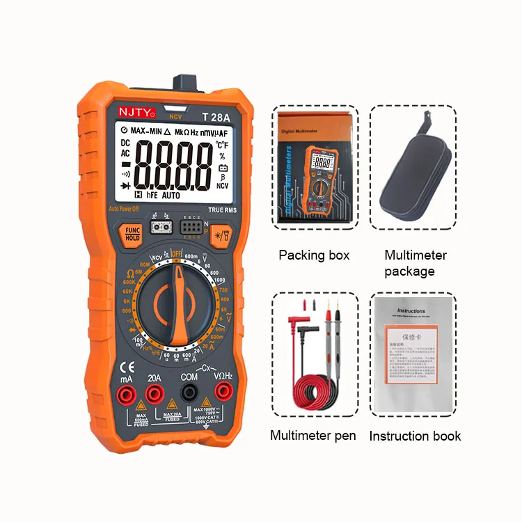 Automotive digital multimeter NCV Detection 1000V voltage meters T28A smart Multifunctional Stable Performance