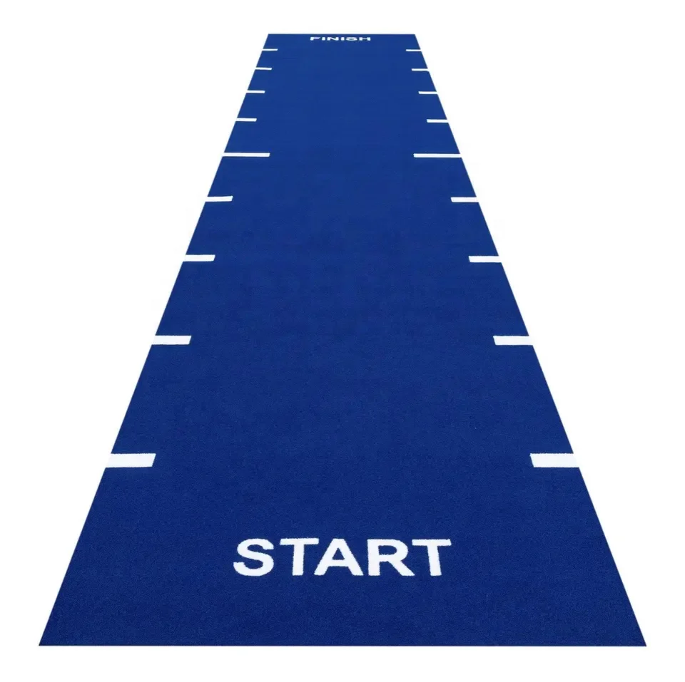 NWT DIY Logo Wholesale Blue and White Sports Turf Gym Turf Sprint Track Turf Rolls Grass Mat