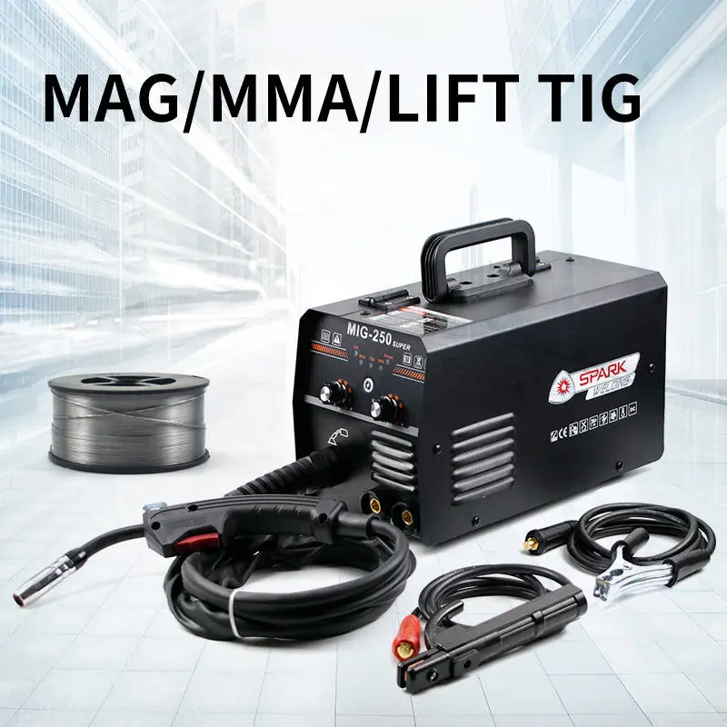 220v MIG Welders MMA/LIFT TIG 3 IN 1 Inverter IGBT Gasless Flux Wire Welding Machine MIG-250
