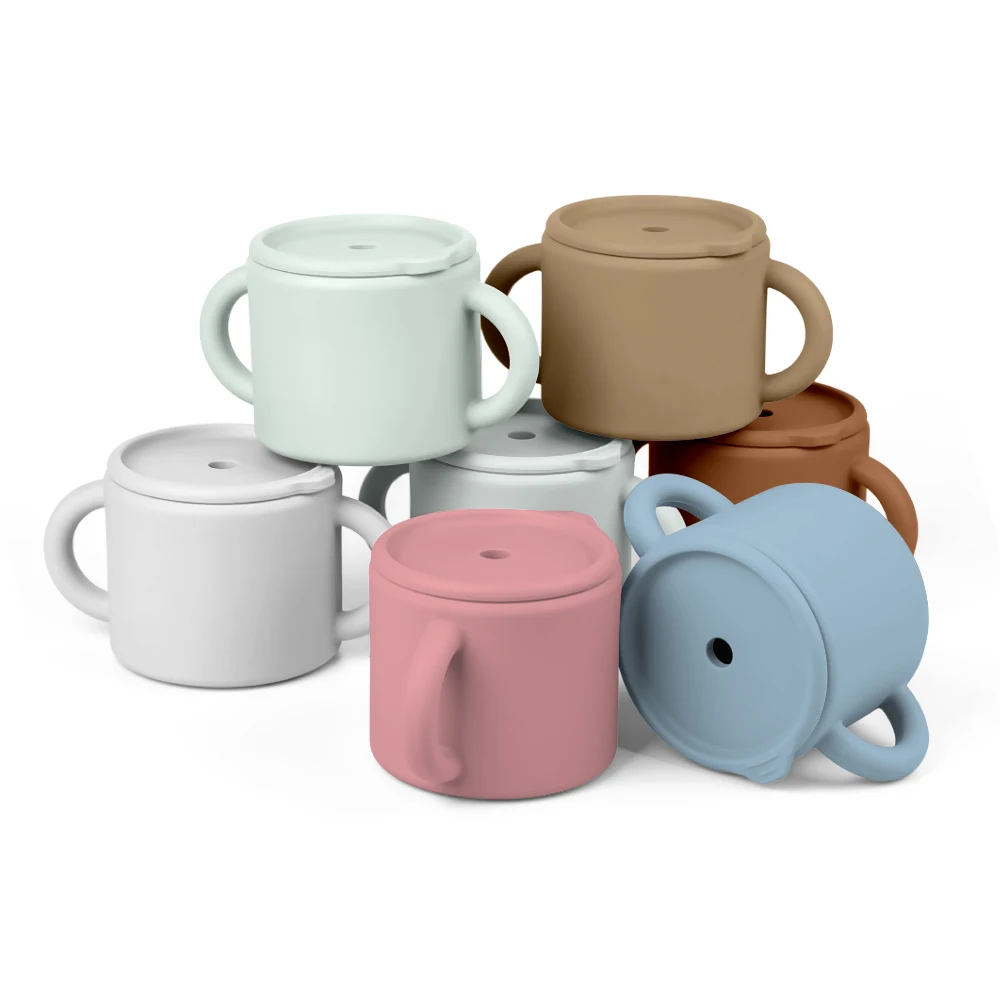 Бестселлер: силиконовая чашка с соломинкой и крышкой 200 мл