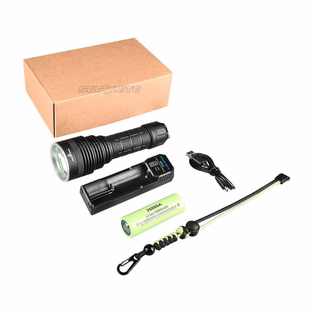 STARYNITE 2021 New 2000 Lumen HAIII Hard Anodized SST-40 Led Hunting Flashlight Kit Powered by 26800 Battery
