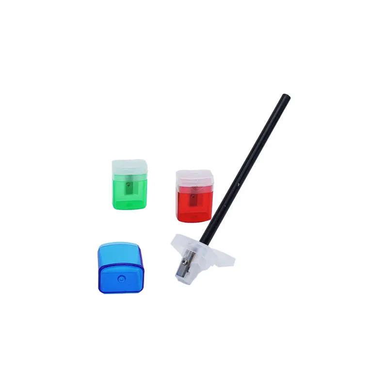 24 pieces of school specific stationery manual plastic single hole pencil sharpener with base and cover