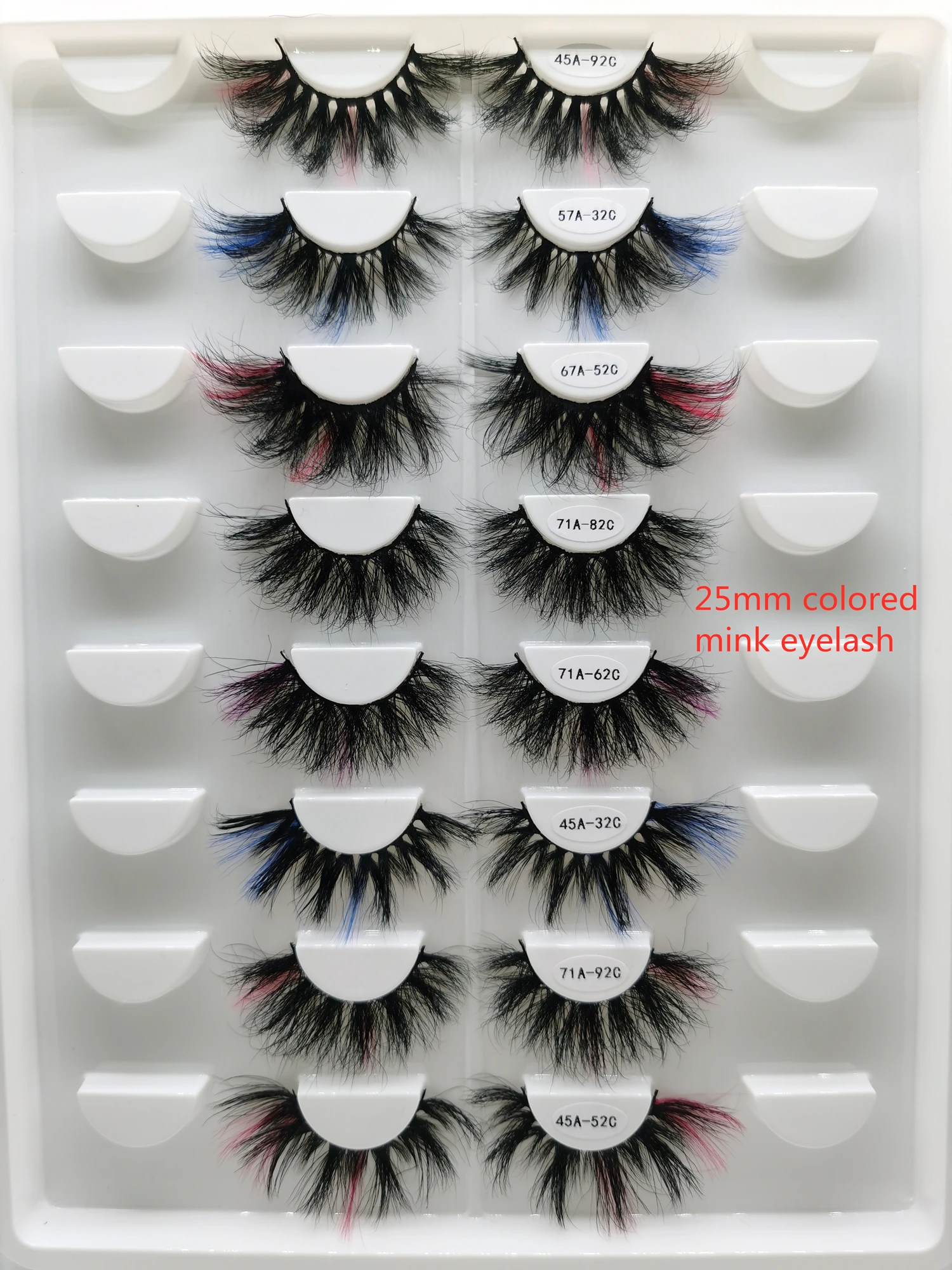 3d 20mm 25mm best seller colored real strips mink eyelashes with different colors