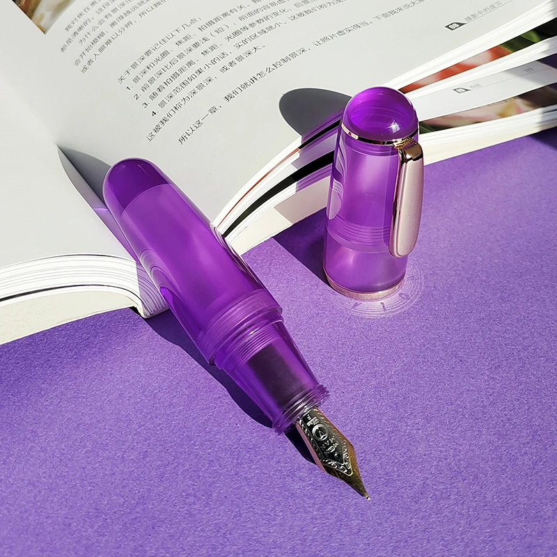 MAJOHN Q1 fountain pen transparent resin pen barrel storage ink big bright tip adult student fountain pen made in China