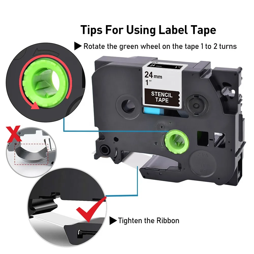 INK-POWER 12mm Compatible FX-231 FX231 Black on White Laminated Flexible Cable P-Touch Wire Label Tape for Brother Printer