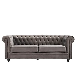 USA in stock drop shipping service home furniture grey color l shape velvet