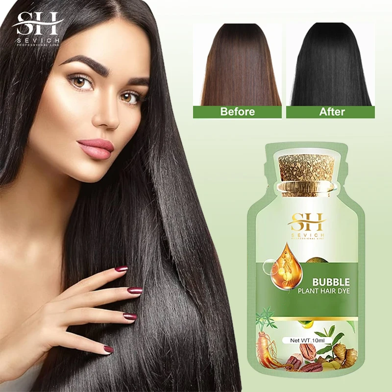 Free Sample Hair Dye Shampoo 3 In 1 Professional Permanent Herbal Natural Black Hair Dye Hair Color Shampoo For Men And Women
