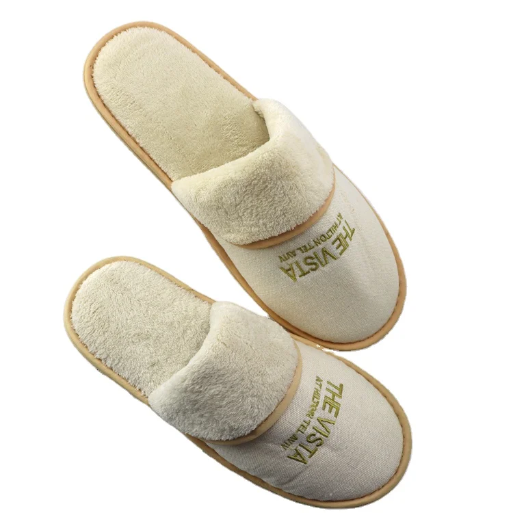 Luxury Hotel Chain Slippers Hotel Coral Velvet slippers Velvet Polyester Slippers non-slip