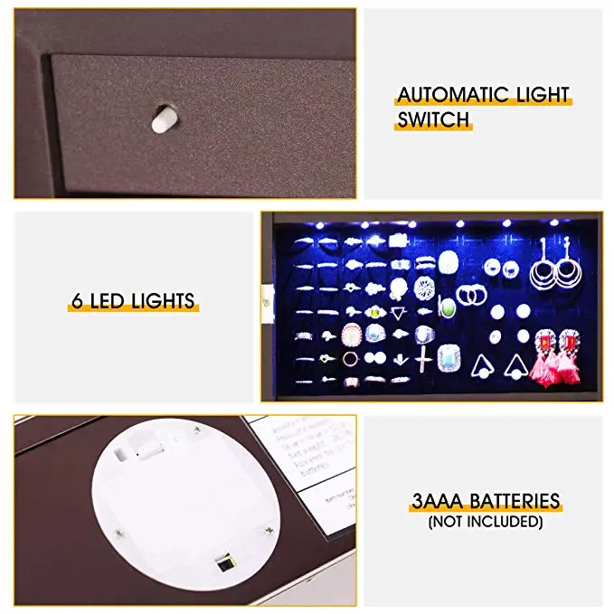 wooden jewelry showcases display  mirror cabinet