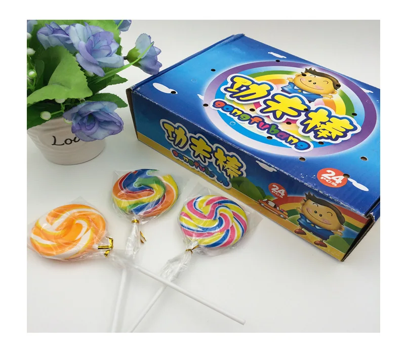 30g colorful lollipop hard candy flat lollipop