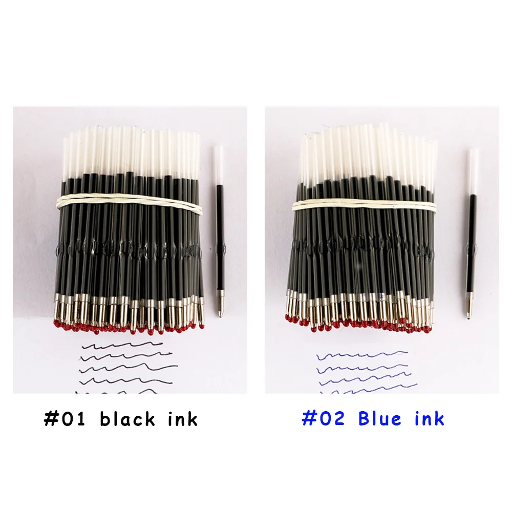 School & Office Pen Pen Refills Supplies Writing Accessories 1.0 mm blue black replacement refills for diy plastic ballpoint Pen