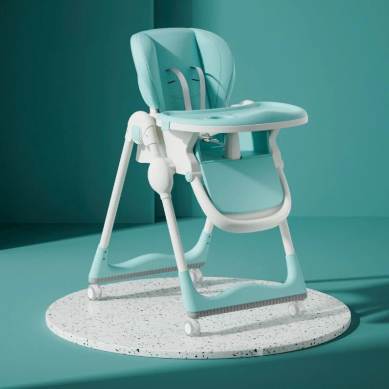 China factory Easy Folding Adjustable High Chair For Baby Feeding table /Unique Portable Plastic Kids Eating Dining Chair With