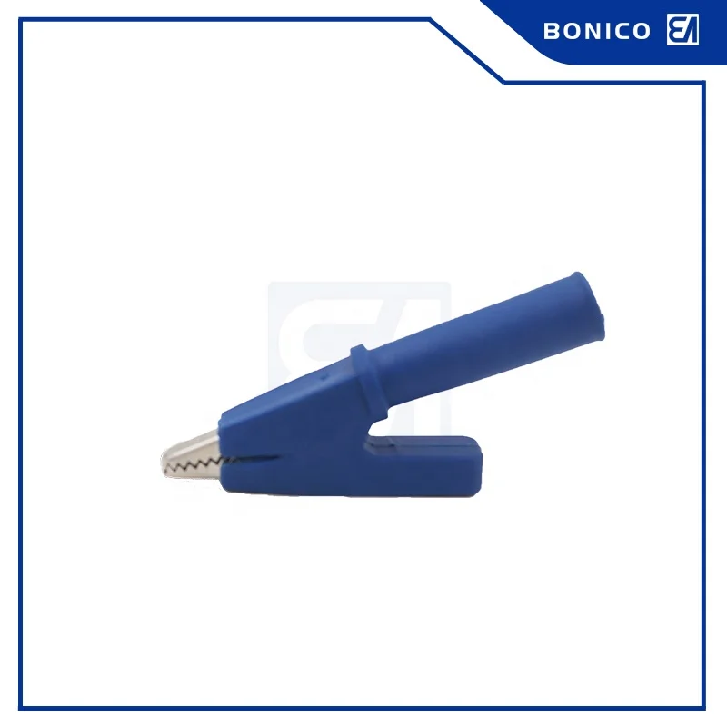 10A 56MM Five Color Plastic Insulated Brass-Coated Test Alligator Clamp