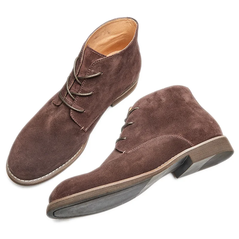 High Quality Platform Suede Leather Office Men Shoes Casual Boot chelsea boots