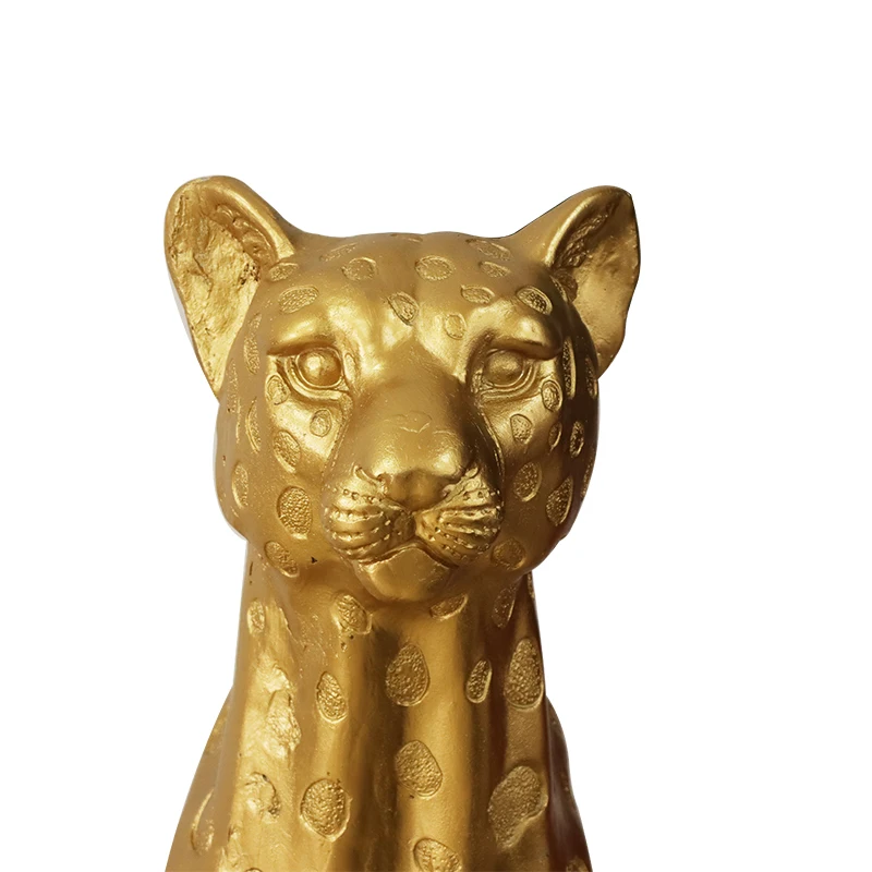 Life size Gold Silver Animal Statues Hotel Home Decoration Tiger Resin Craft Leopard Sculpture