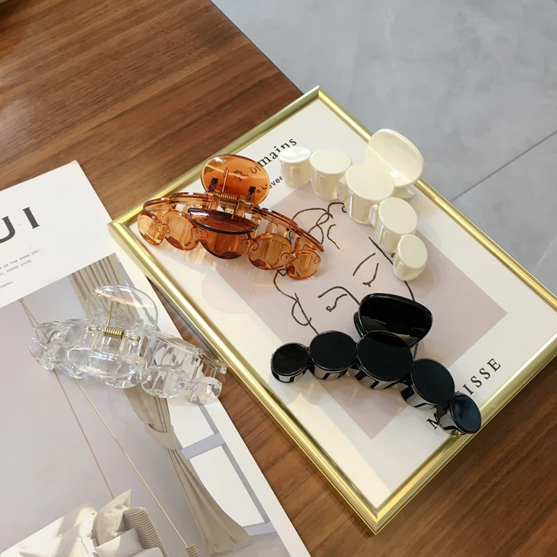 DOWELL Korean round connection decoration elegant hair accessories plastic hair claw clips