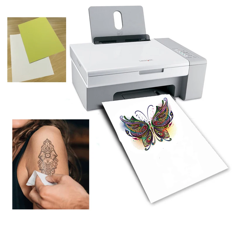 (100sets/lot) Inkjet Water Decal Paper Film glue side For Nail Sticker Body Art A4 Temporary Tattoo adhesive film