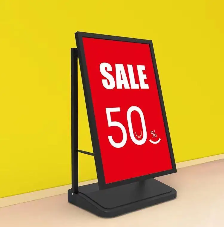 2021 NEW PRODUCT A1 Aluminum Poster Stand Integrated Type Advertising Display Rack Adjustable Poster Frame With Water Base