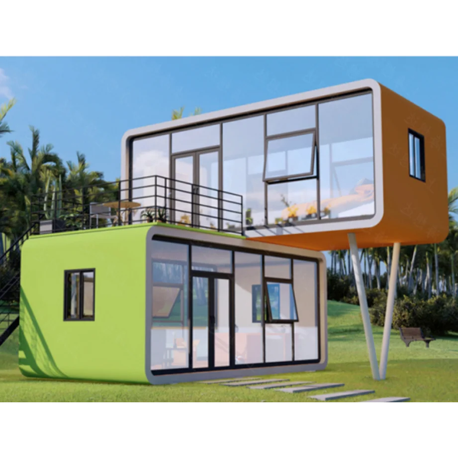 Combined two-story prefabricated modular house cabin office portable home pod apple cabin
