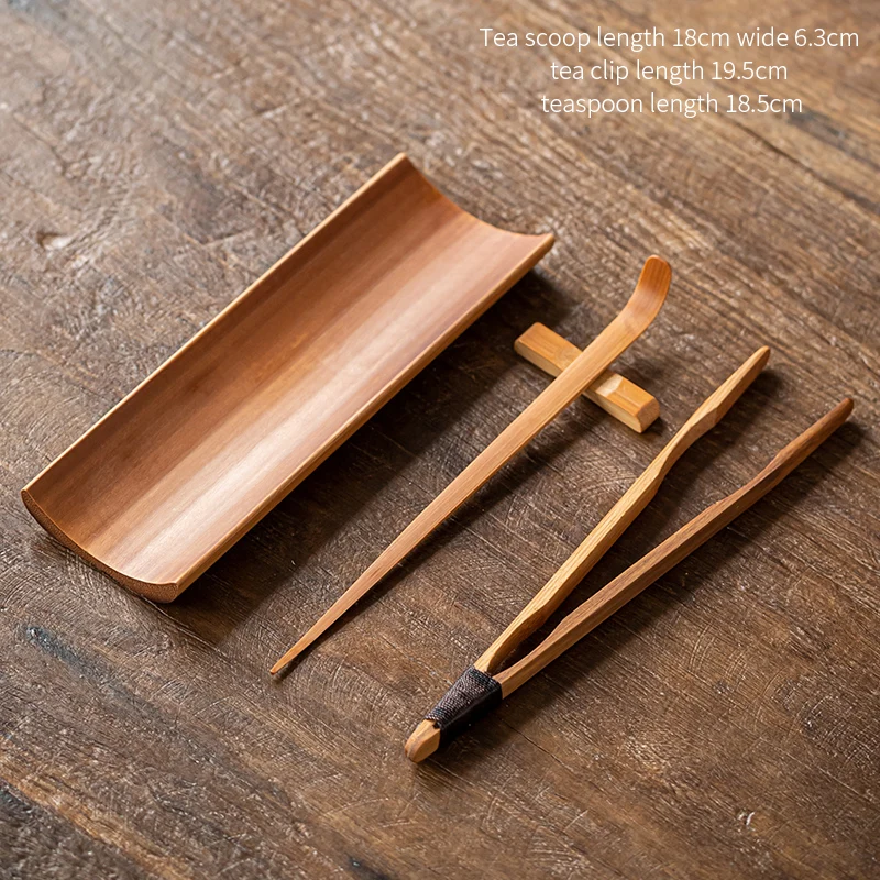 Бамбуковая чайная ложка в китайском стиле из четырех частей ретро лопатка чайный циферблат старинная церемония