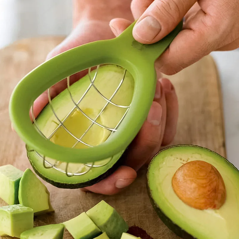 Wholesale Kitchen Gadgets Multi-functional Stainless Steel Avocado Slicer and Dicing Tool Avocado Slicer Cut Fruit Salad