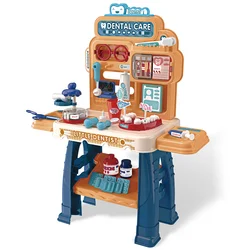 New Style  Doctor Play set Toy 54pcs Kids Pretend Play Dental Care Desk Set Simulation Doctor Clinic Tool Kit Toys