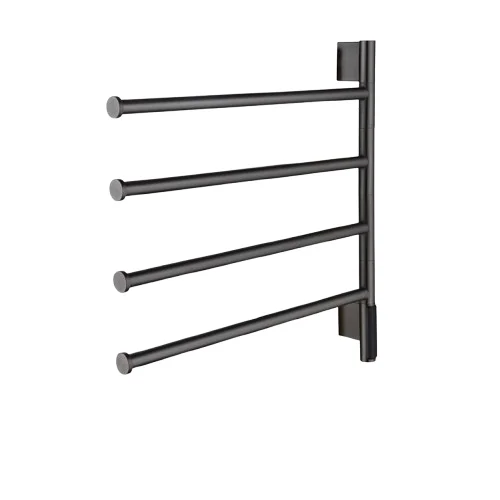 Stainless Steel Towel Warmer Rack for Bathroom 4 Bars Wall Mounted Towel Heater with Touch Screen Timer Hard Wired/Plug-in