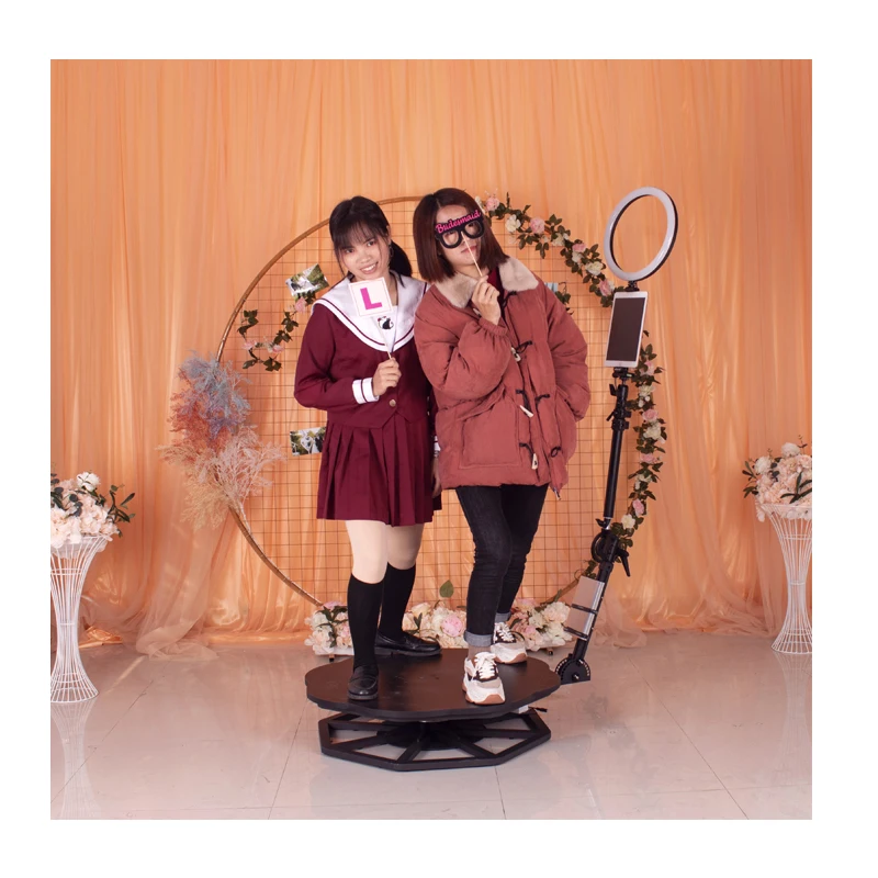 Portable Ring Enclosure Video 360 Degree Photobooth 360 Photo Booth Machine With Ring Light