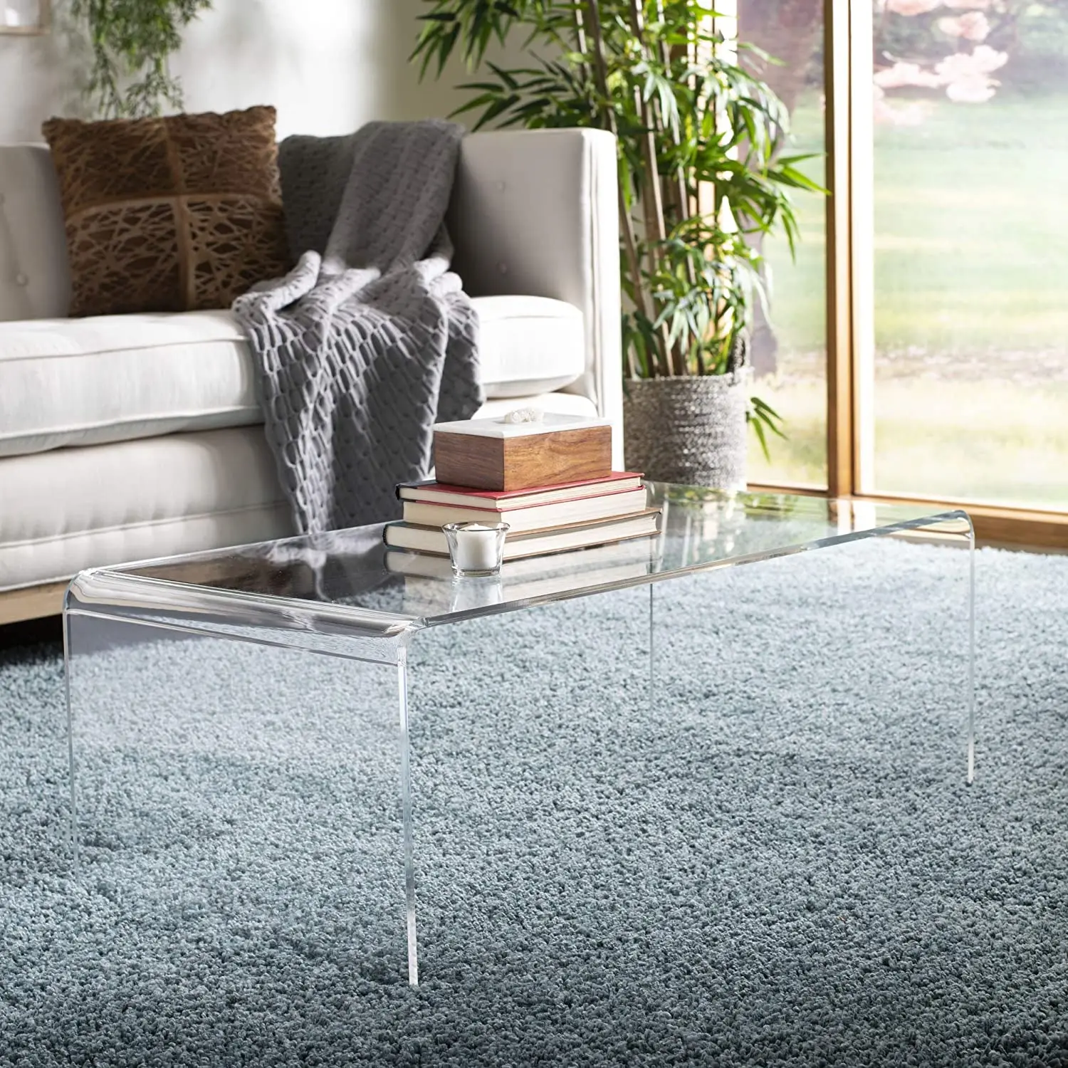 Transparent acrylic u shape coffee table / acrylic coffee table / acrylic funiture