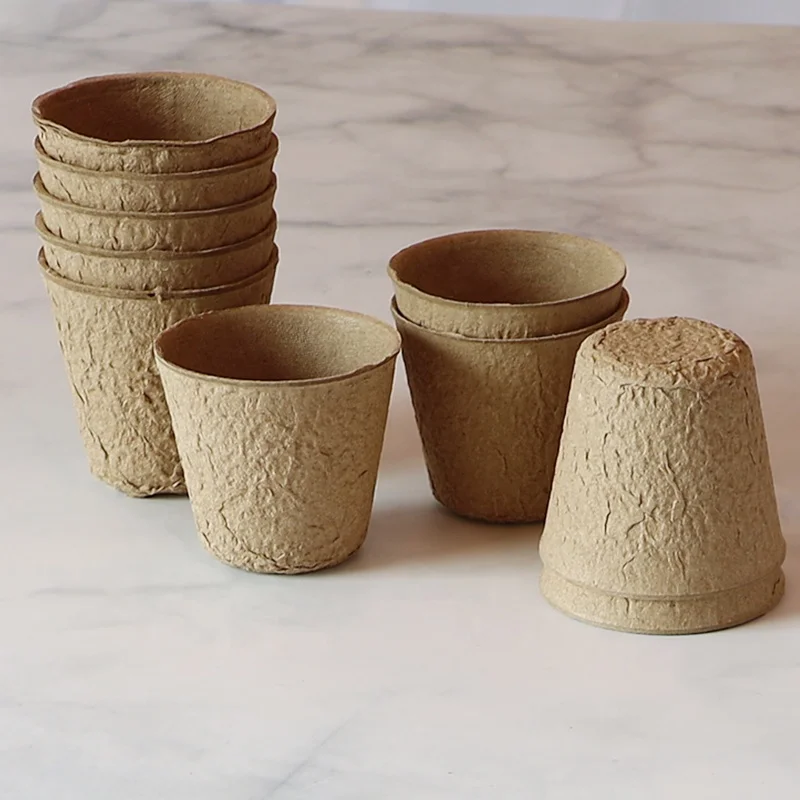 
Garden Plants Nursery Paper Biodegradable Seedling Raising Cups Pulp Seedling Cup Degradable Flower Tray 