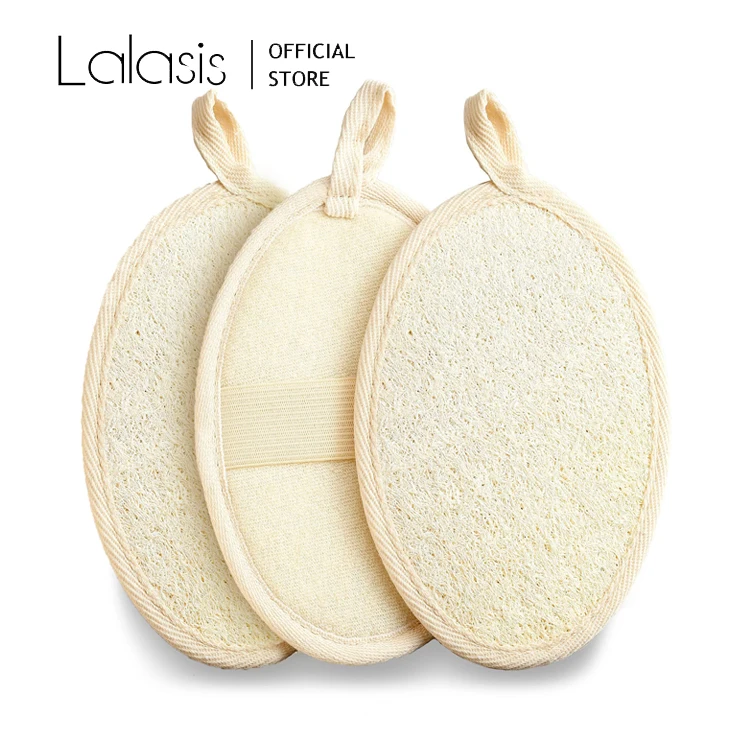 Lalasis 100% Органическая натуральная овальная отшелушивающая Мочалка для мочалки пеньковая губка для ванны