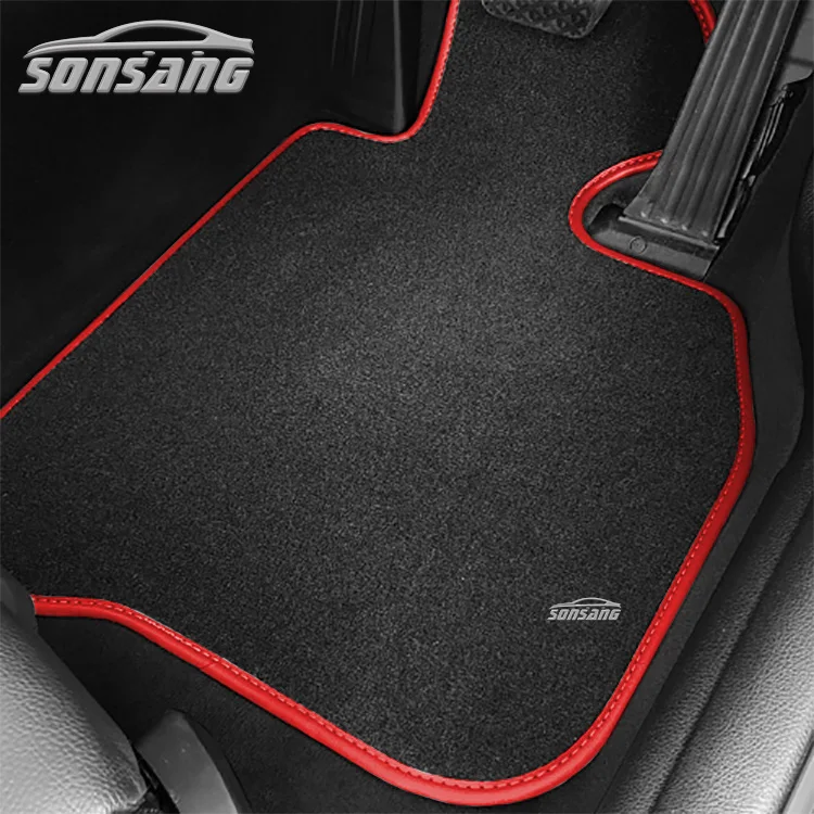 OEM Custom Carpet Floor Mats Color Design Leather Trim Mat for Car Sedan Truck SUV