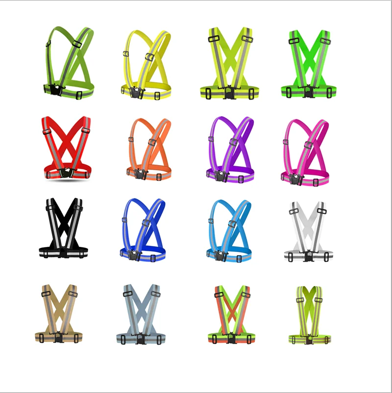 Высокой видимости черный зеленый Дорожные Велоспорт страховочные ремни безопасности светоотражающие штаны с эластичной резинкой на крест жгут платье-майка поясом одежда для